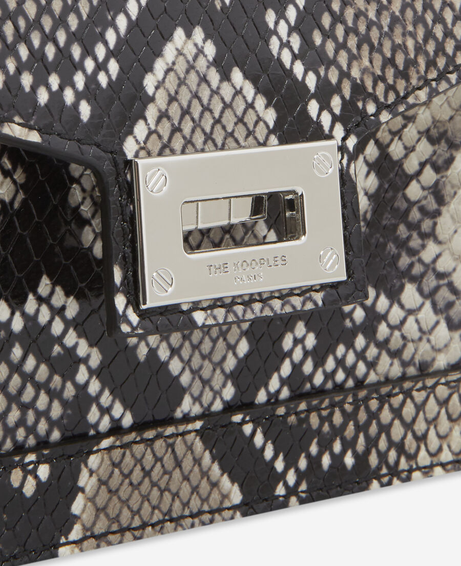 The Kooples FEMME BLACK WHITE sac emily small en cuir noir et blanc