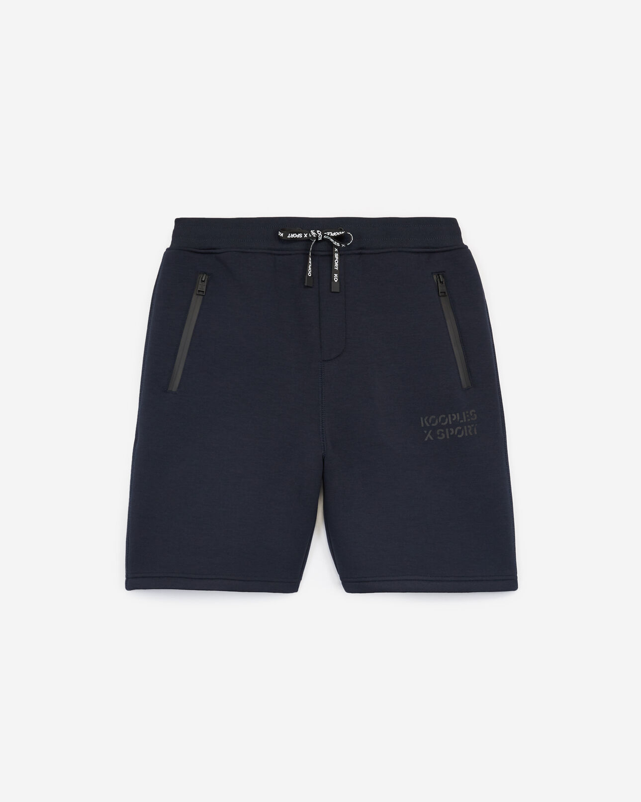 The Kooples MEN NAVY neoprene navy blue shorts with double zip