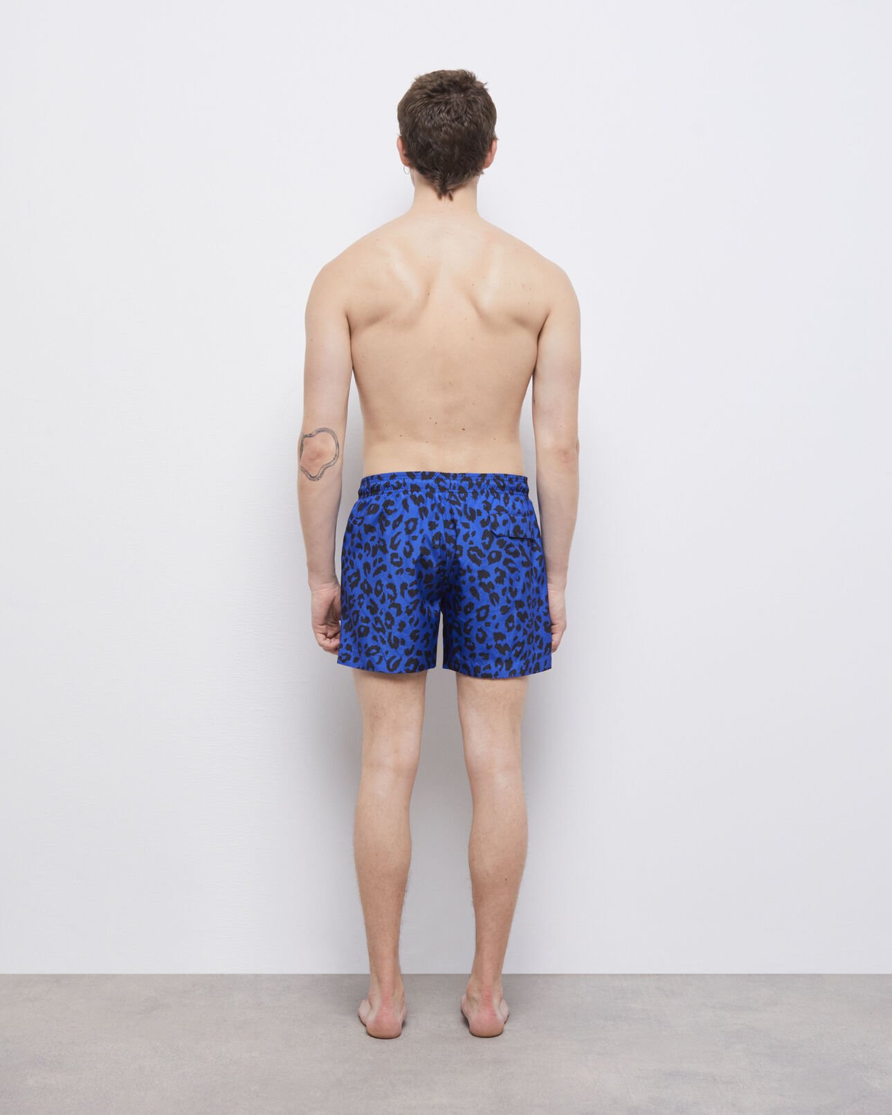 The Kooples MEN BLUE ELECTRIC blue leopard print swimsuit