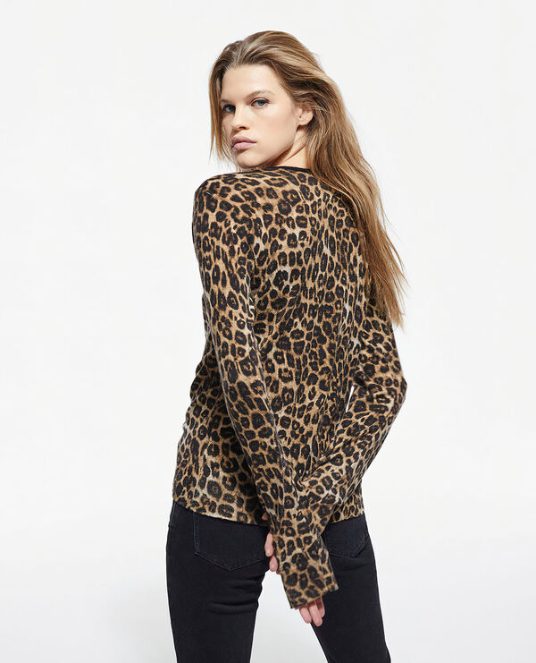 Leopard print cashmere sweater