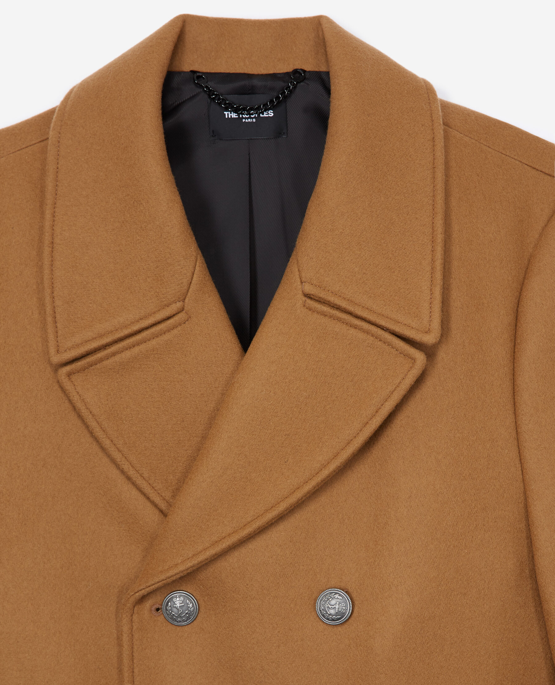 Double breasted wool camel sale coat
