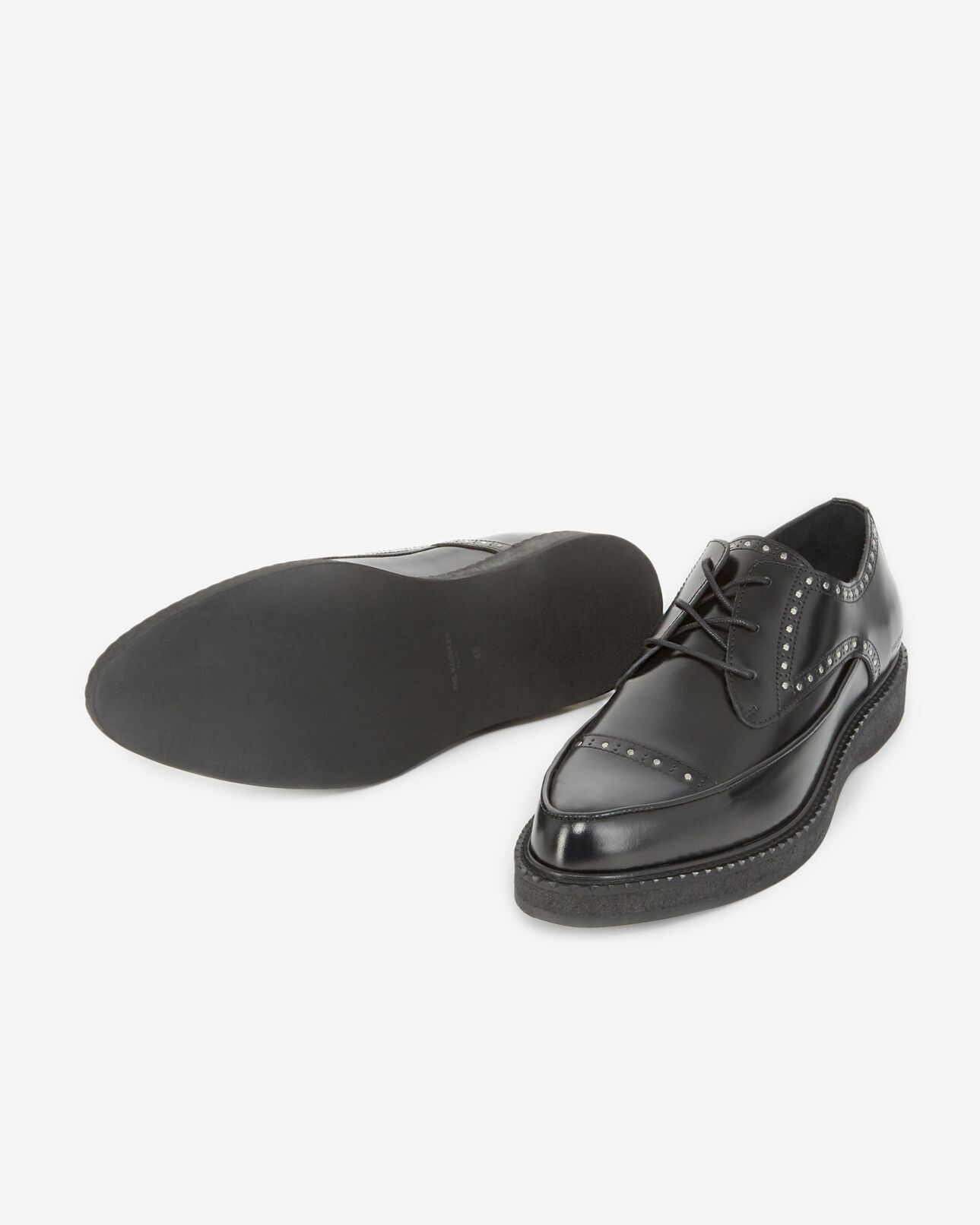 The Kooples HOMME BLACK chaussures noires cuir à détail clouté