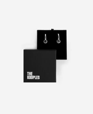 The Kooples FEMME SILVER boucles d'oreilles cr&eacute;ole argent&eacute;e et strass