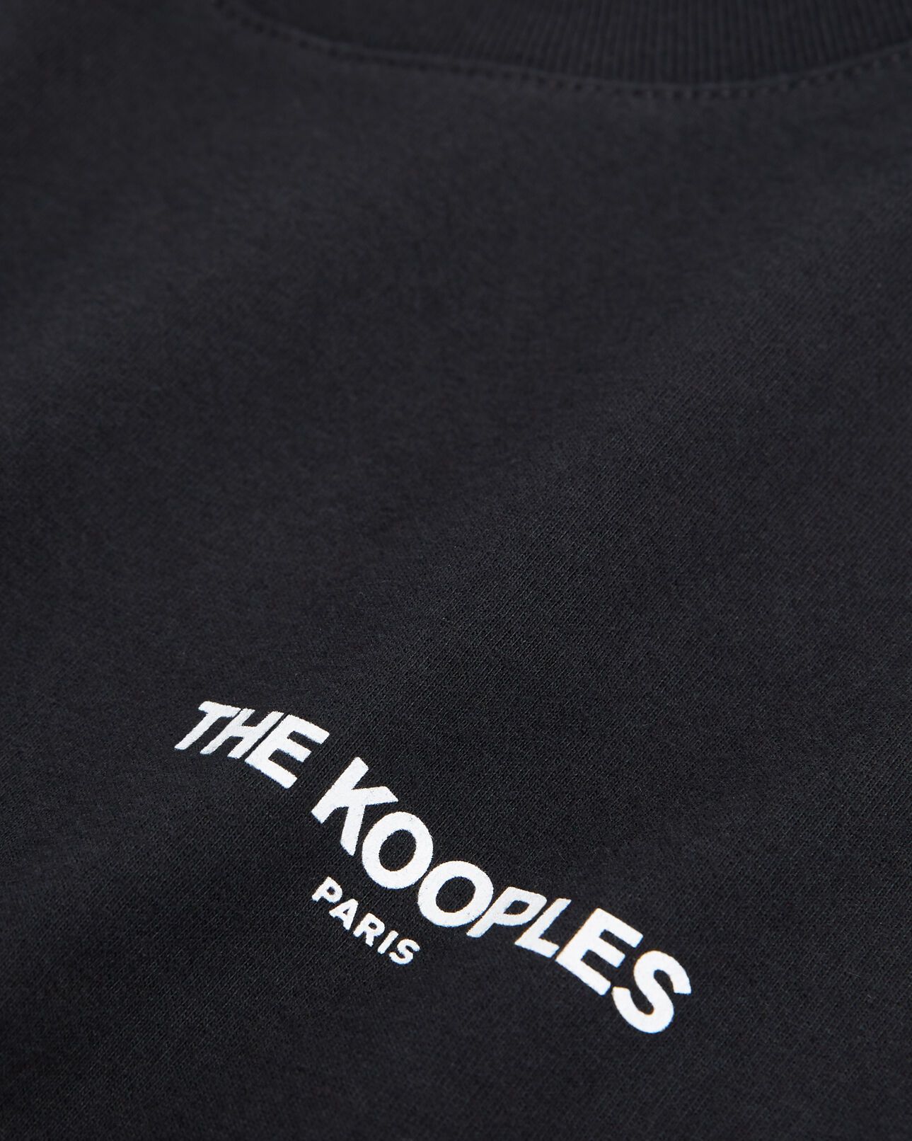 The Kooples DAMEN BLACK baumwoll-t-shirt schwarze stickerei brust
