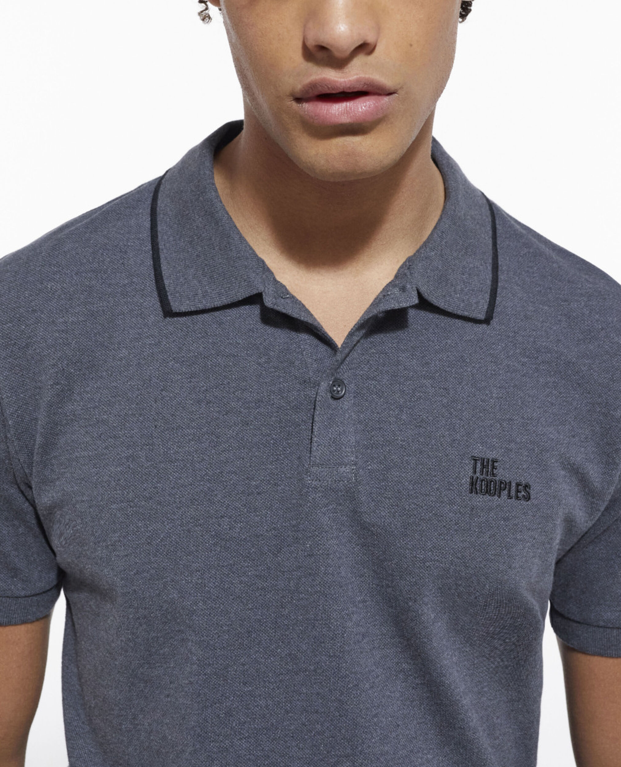 Gray polo, ANTHRACITE MELANGE, hi-res image number null
