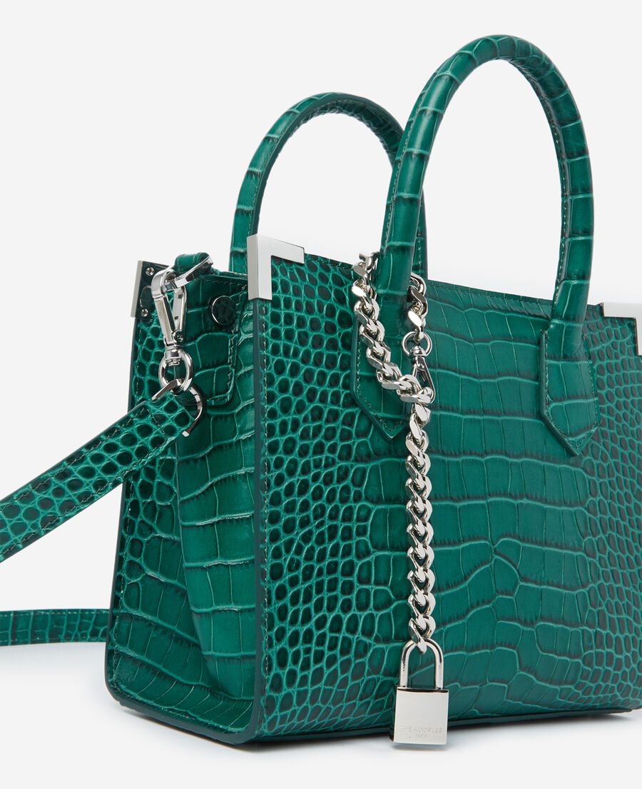 ming medium green leather handbag