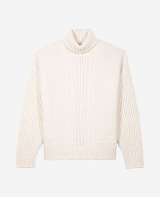 The Kooples MEN LIGHT BEIGE beige wool cable sweater