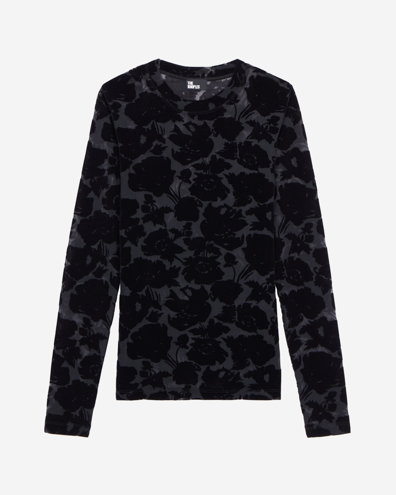 The Kooples FEMME BLACK top noir en velours dévoré
