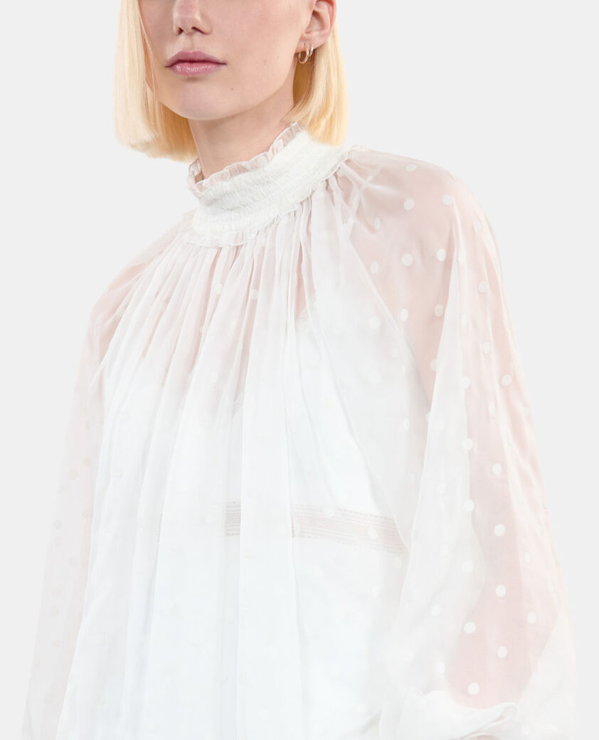 The Kooples MUJER ECRU top fruncidos blanco crudo