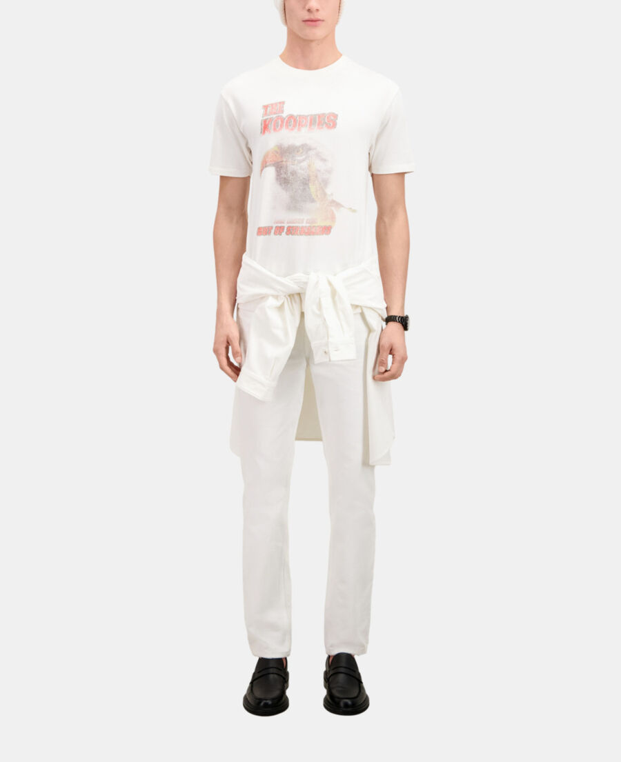 camiseta blanco crudo serigrafía eagle para hombre
