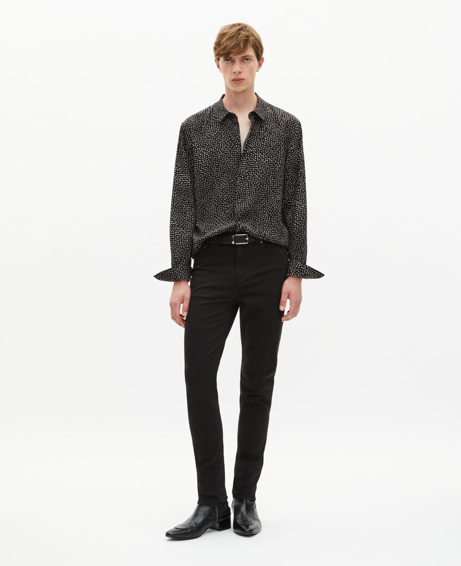 The Kooples MEN BLACK WHITE white and black micro dot print shirt