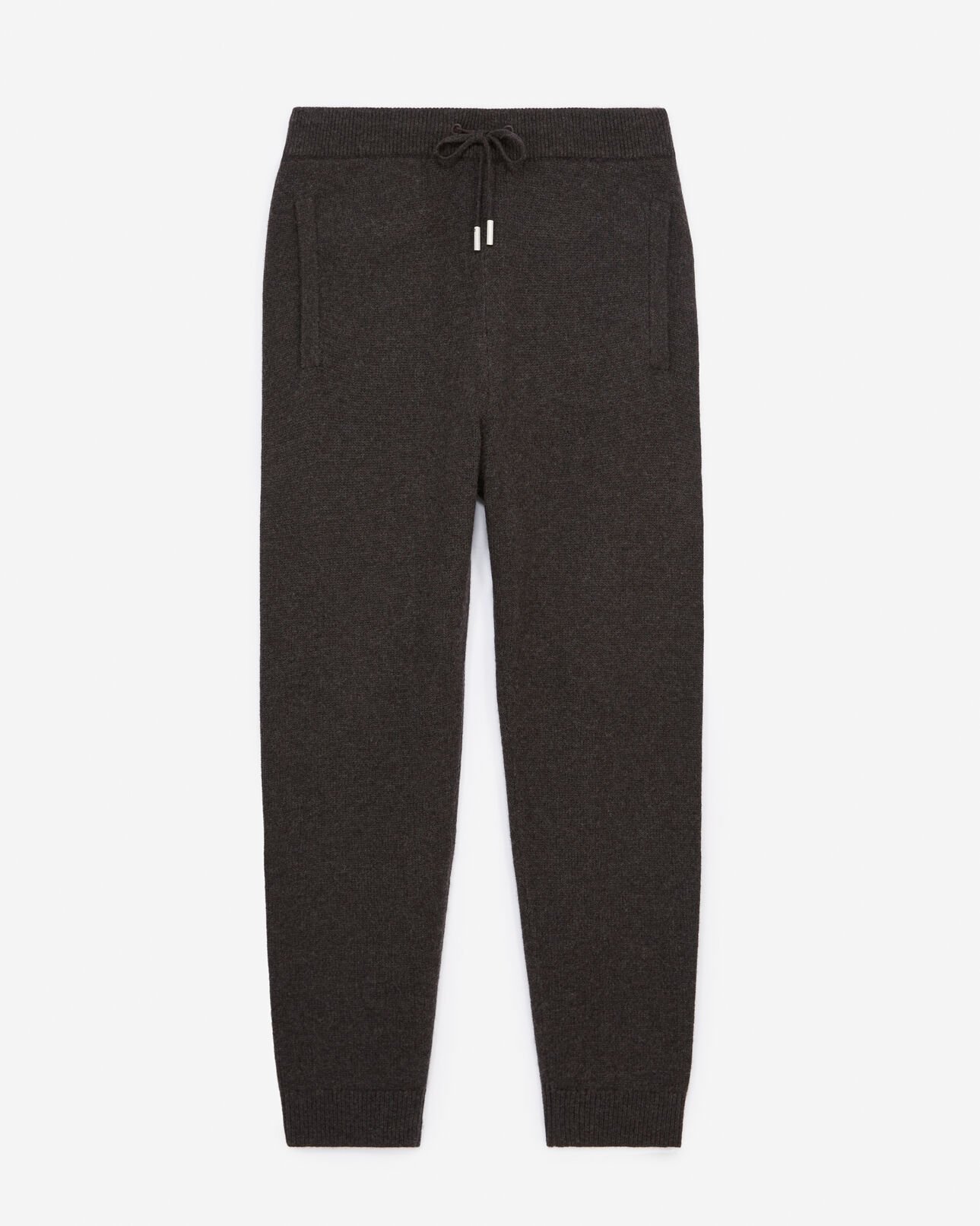 The Kooples MEN BROWN brown wool joggers in loose-fitting knit