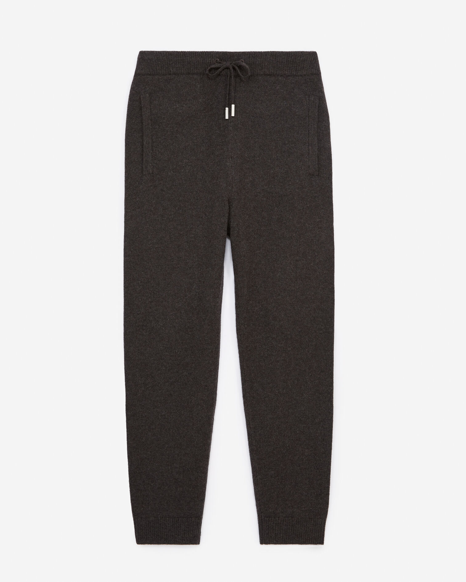Brown wool joggers in loose-fitting knit, BROWN, hi-res image number null