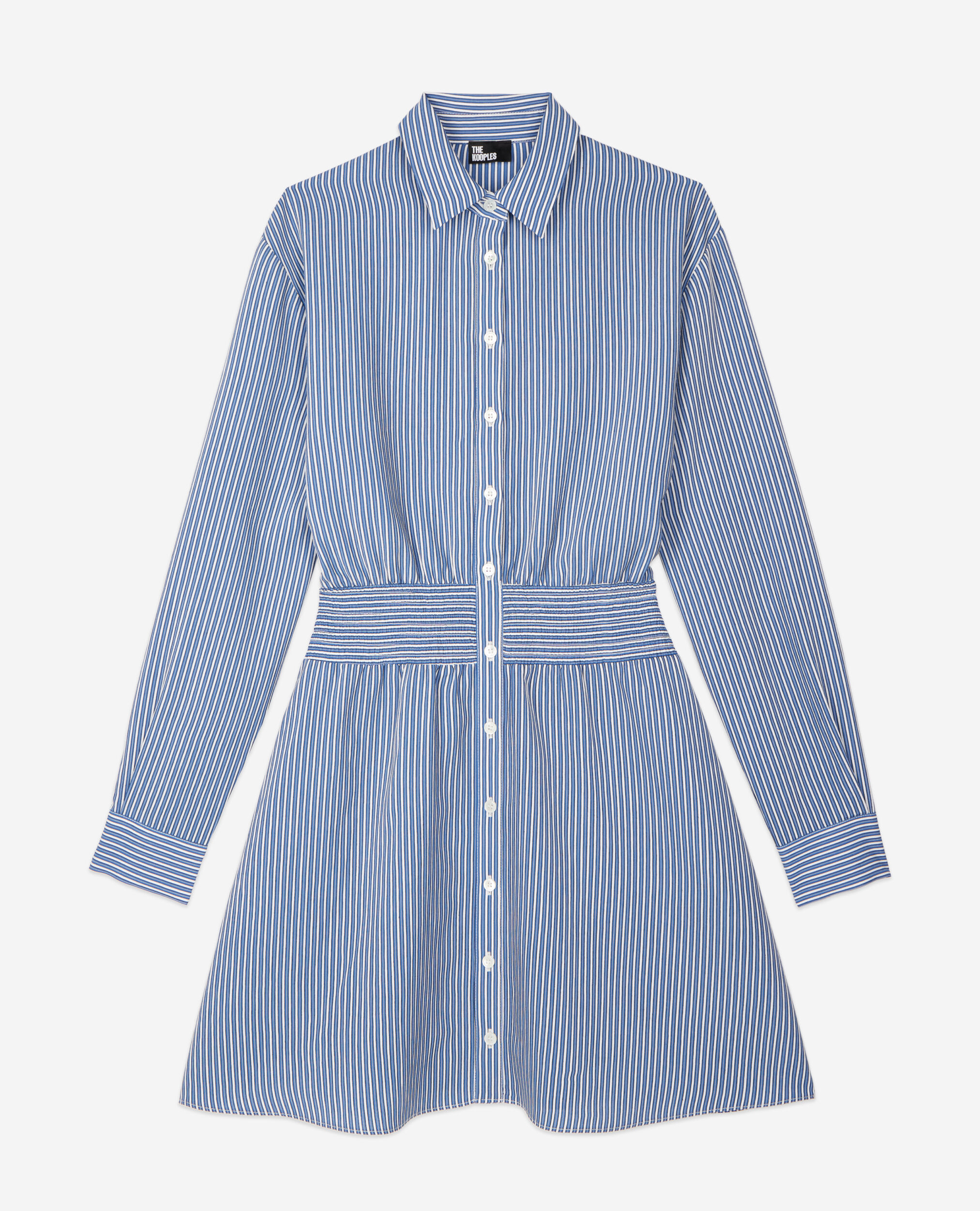 Short striped shirt dress, BLUE WHITE, hi-res image number null