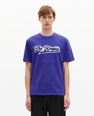 The Kooples HERREN SPECTRUM BLUE t-shirt mit blauem aufn&auml;her