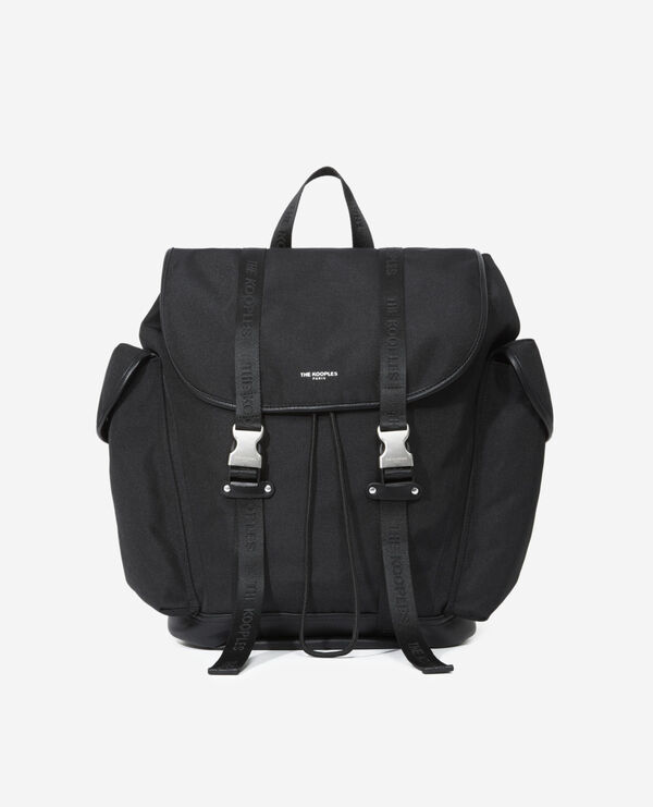 black technical backpack with pockets
