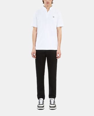 The Kooples H WHITE white pique cotton polo t-shirt