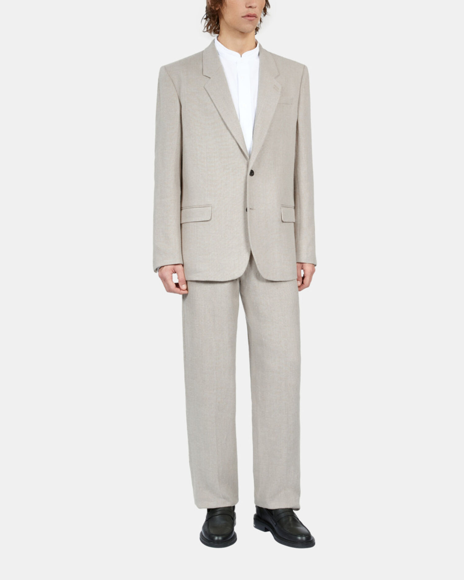 Veste de costume en lin beige, BEIGE, hi-res image number null