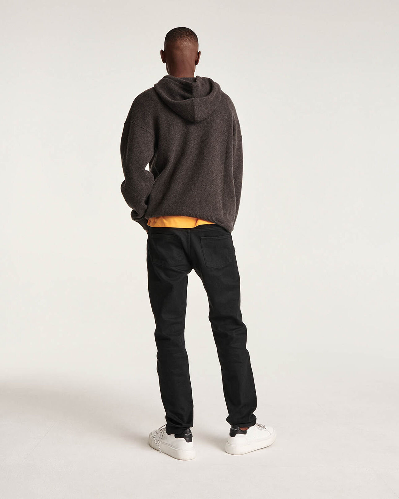 The Kooples HOMME BROWN pull capuche laine marron ample