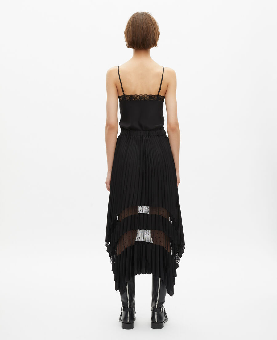 The Kooples WOMEN BLACK long black pleated skirt