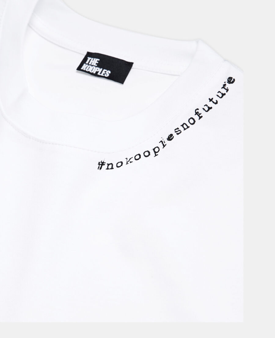 white #nokooplesnofuture logo t-shirt