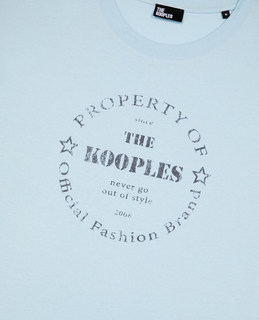 The Kooples HOMME BABY BLUE t-shirt avec sérigraphie bleu clair