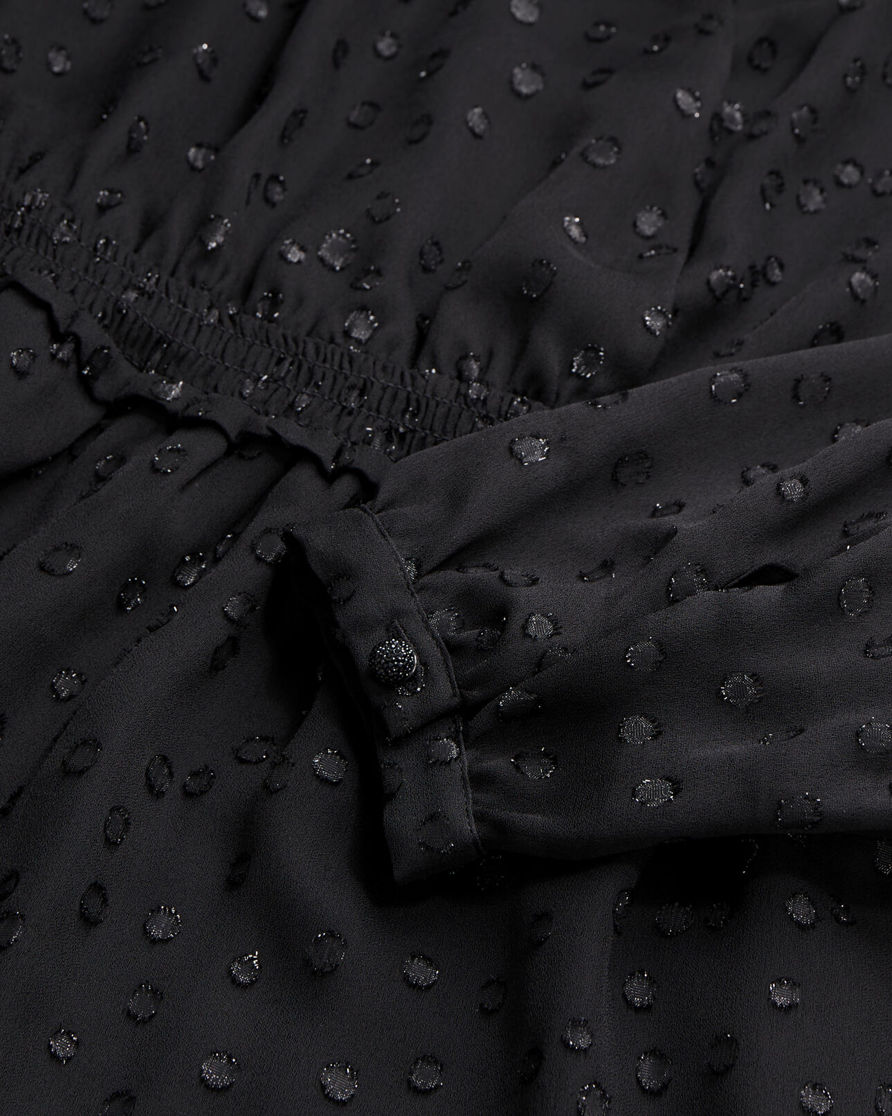The Kooples FEMME BLACK robe courte noire à pois en lurex