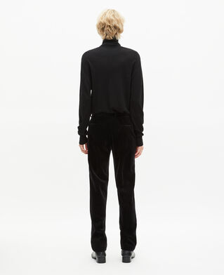 The Kooples H BLACK straight black velvet suit pants