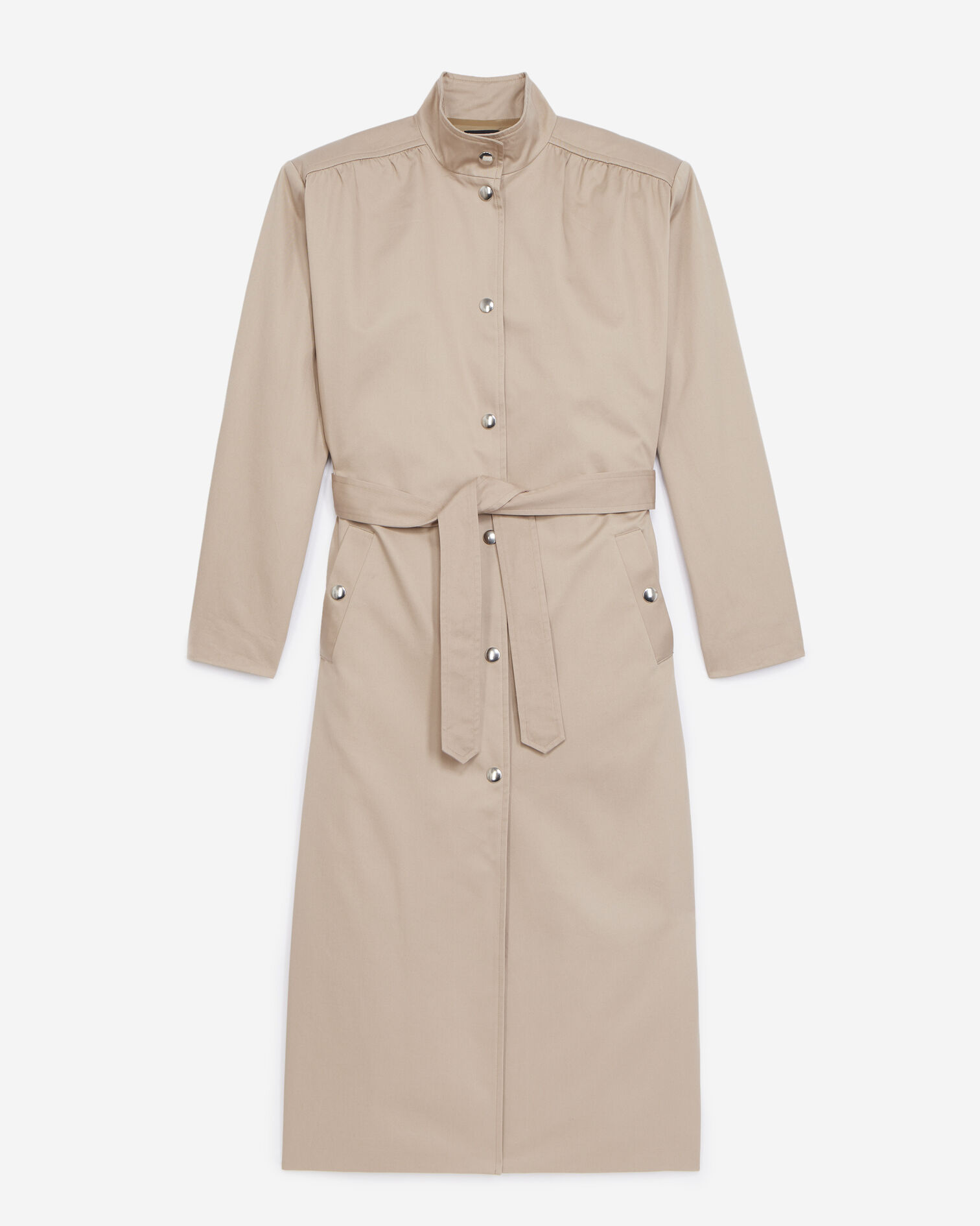 Manteau coton beige coupe trench, BEIGE, hi-res image number null