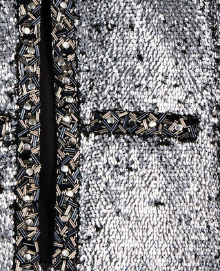 The Kooples DAMEN SILVER jacke mit silbernen pailletten und perlen
