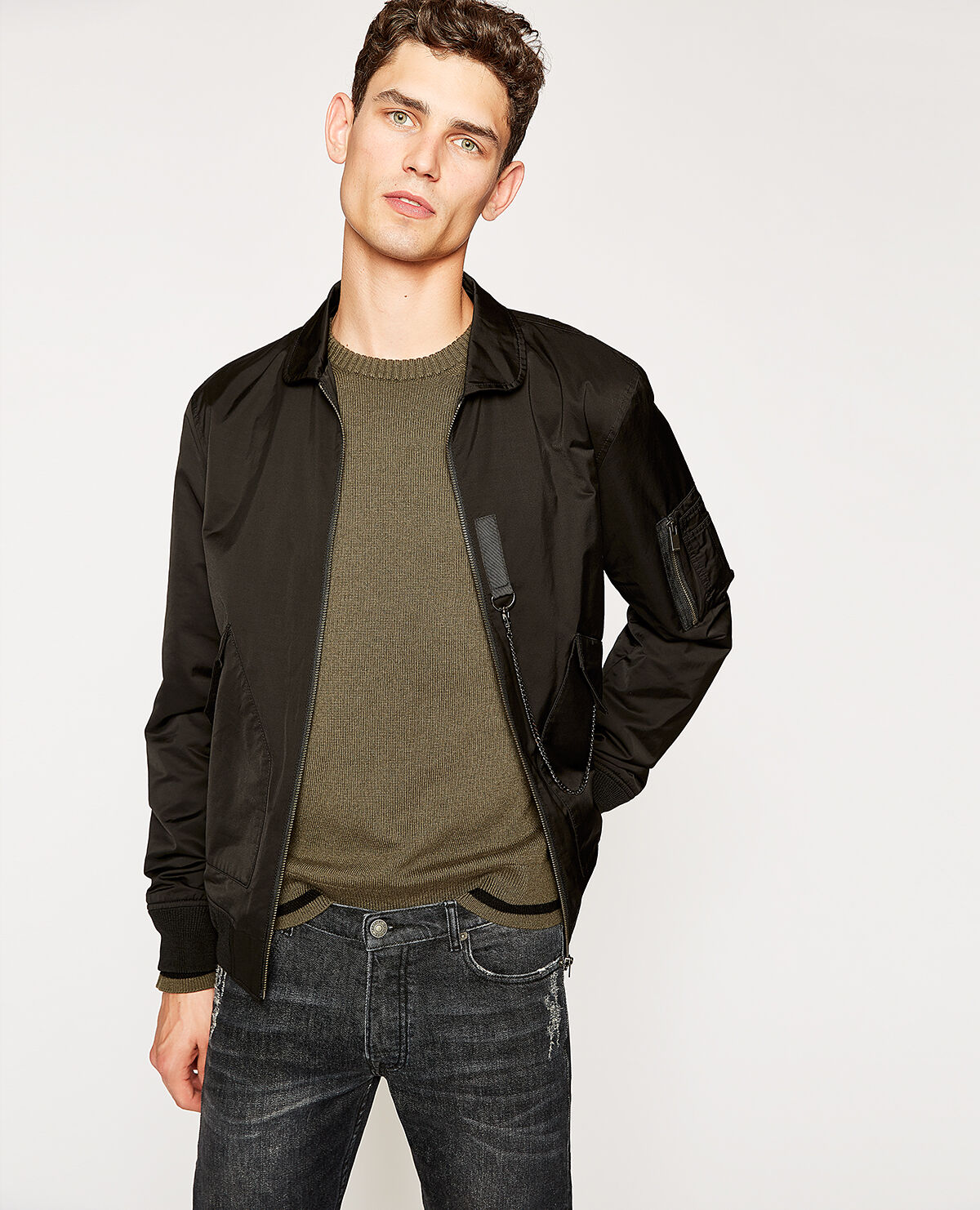 The kooples leather new arrivals bomber jacket