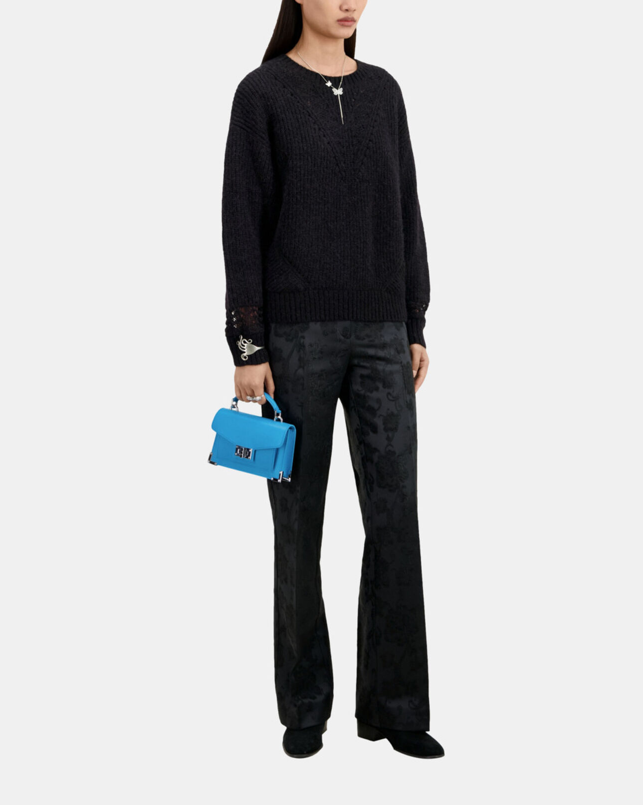 The Kooples WOMEN BLACK black wool-blend sweater