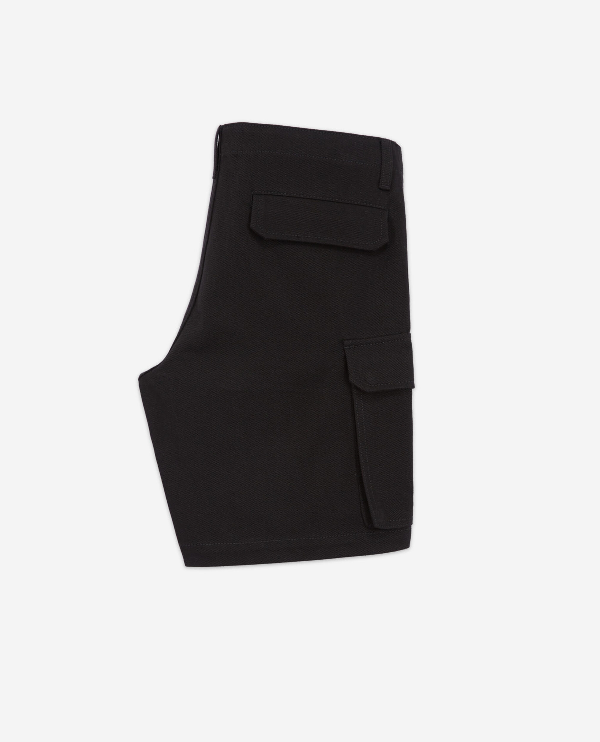 Black organic cotton shorts w/ cargo pockets, BLACK, hi-res image number null