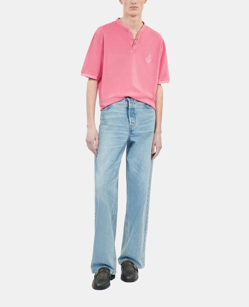 The Kooples HOMME SWEET PINK polo en coton piqu&eacute; rose