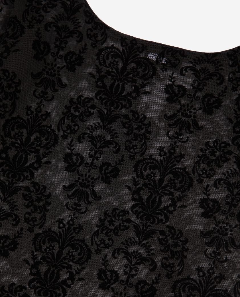 The Kooples DAMEN BLACK body aus mesh mit schwarzen beflockungen