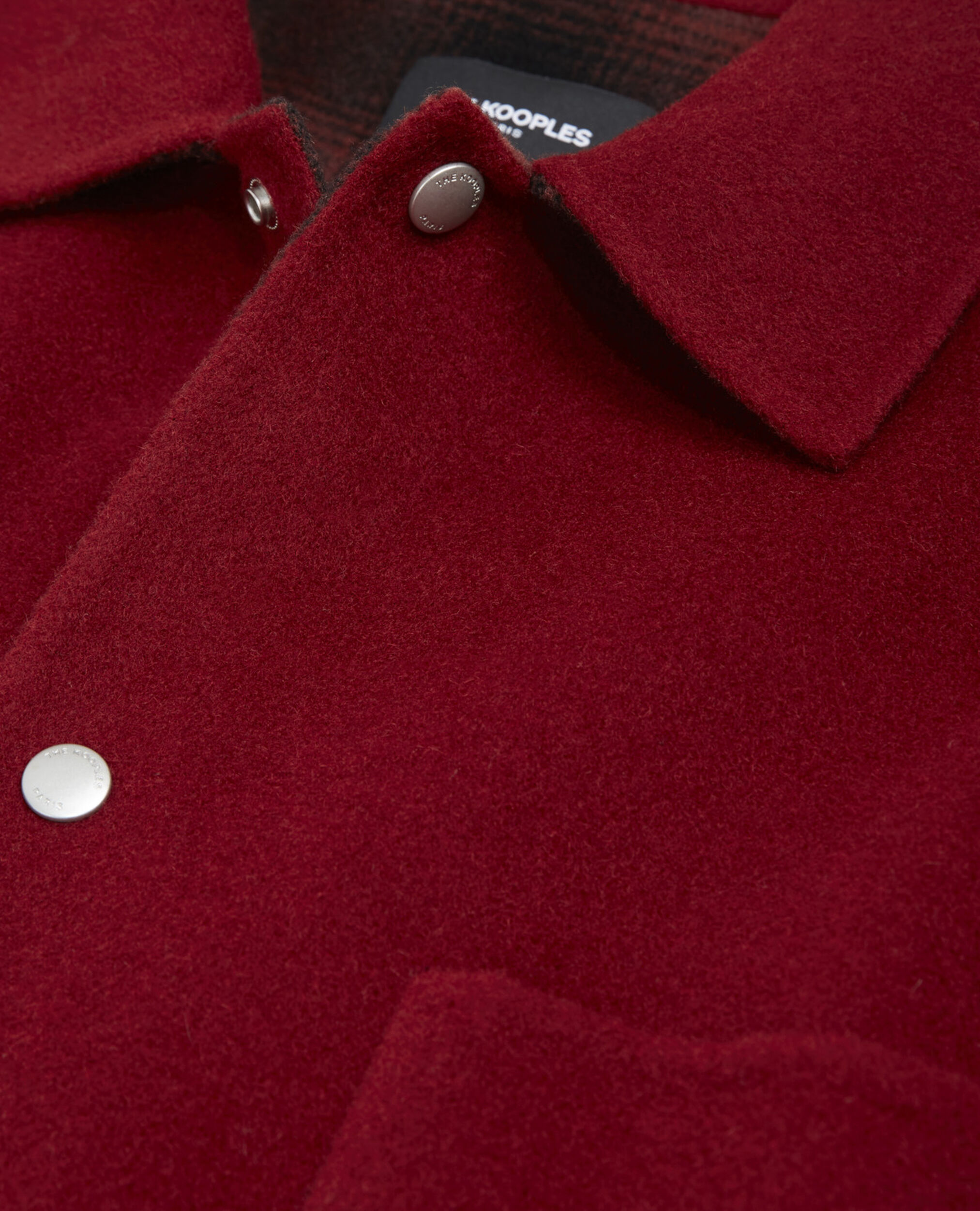 Burgundy wool jacket with chest pockets, BURGUNDY, hi-res image number null