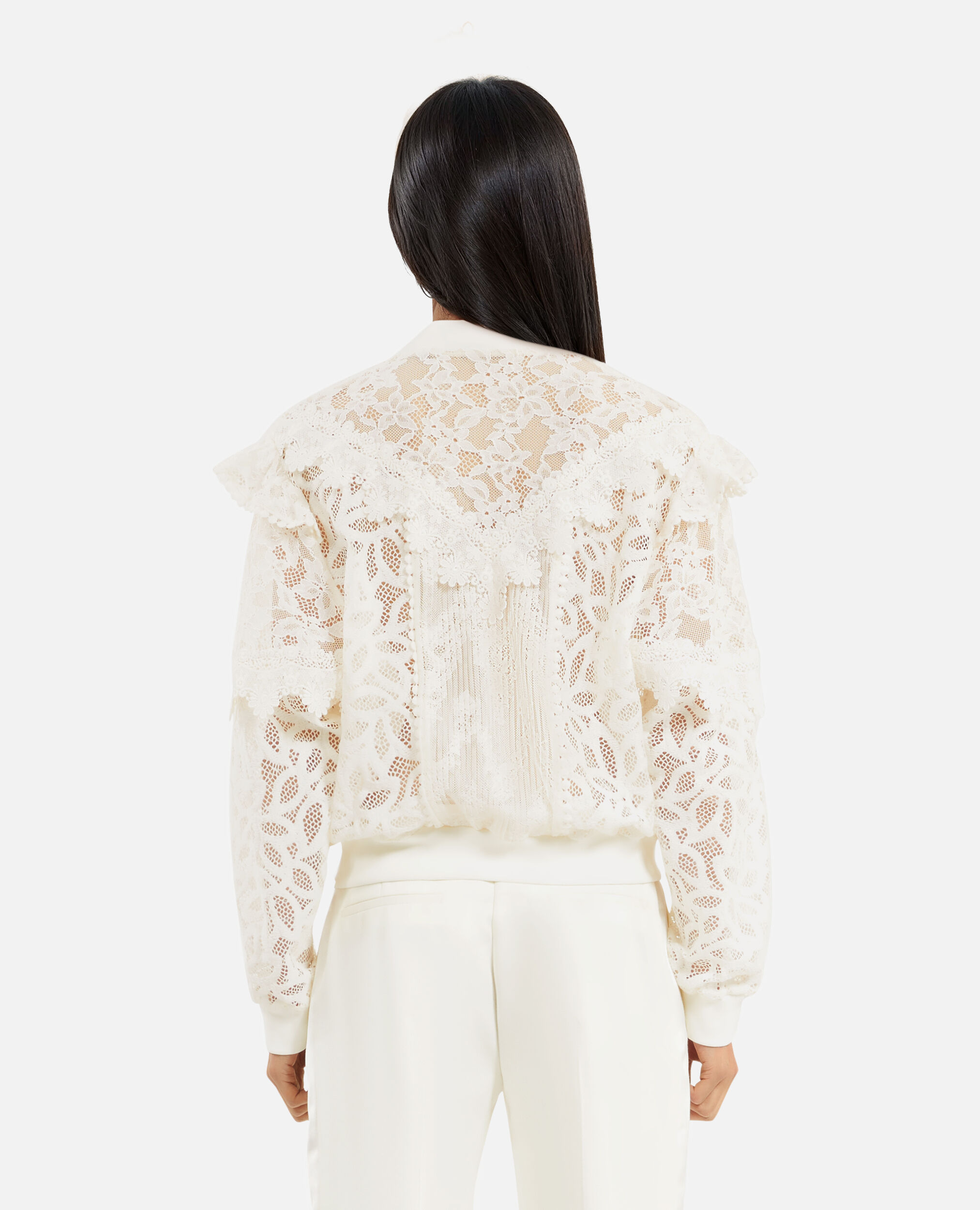 Veste à volants en dentelle écrue, ECRU, hi-res image number null