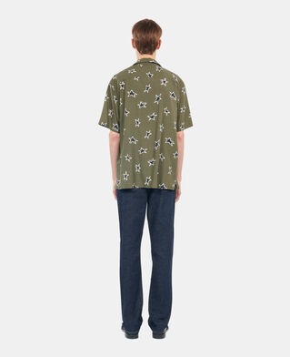 The Kooples MEN KAKI BLACK short-sleeved star printed shirt