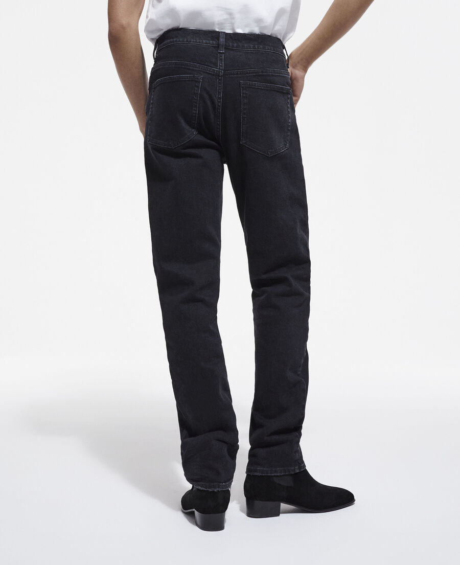The Kooples H BLACK WASHED black slim-fit jeans