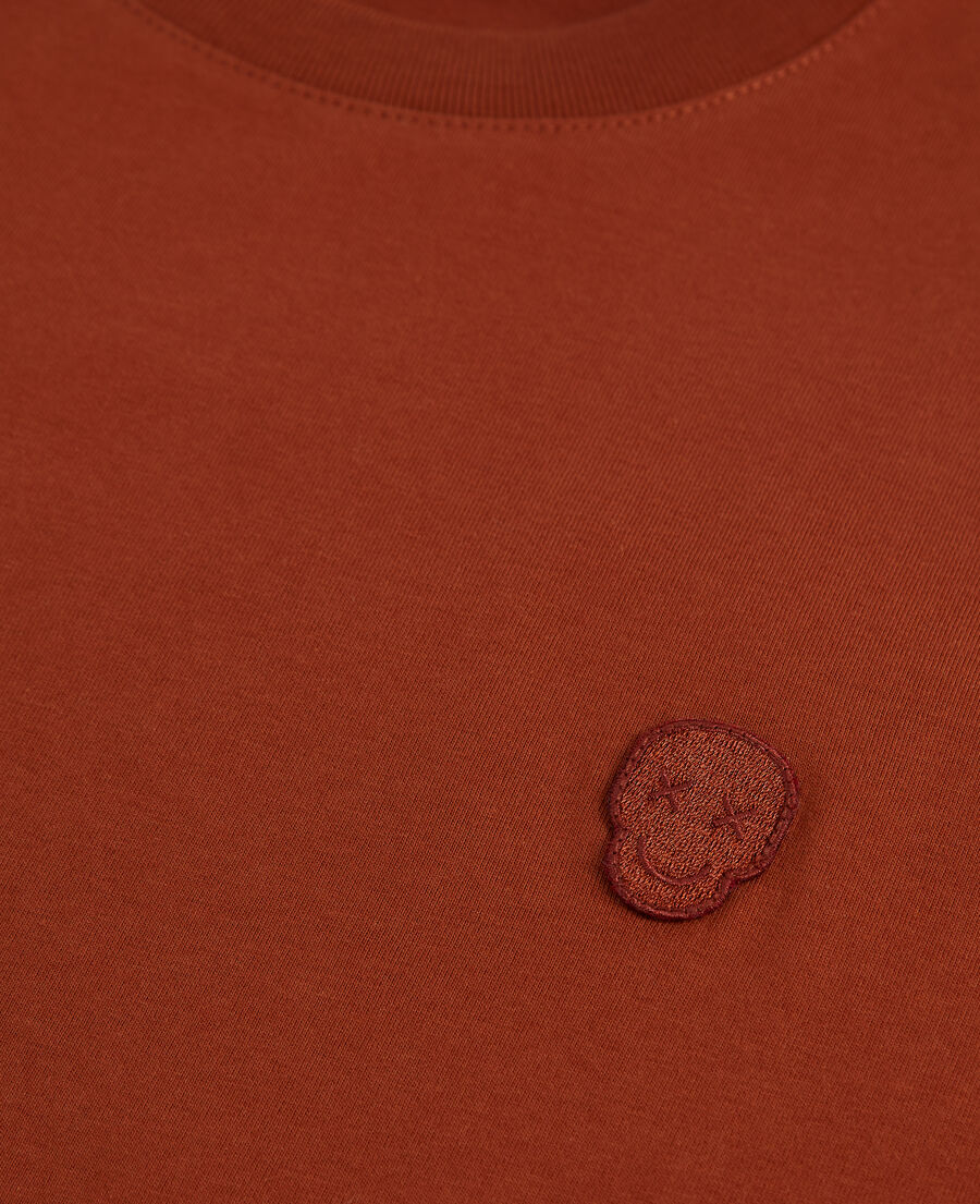 t-shirt rouge orangé coton