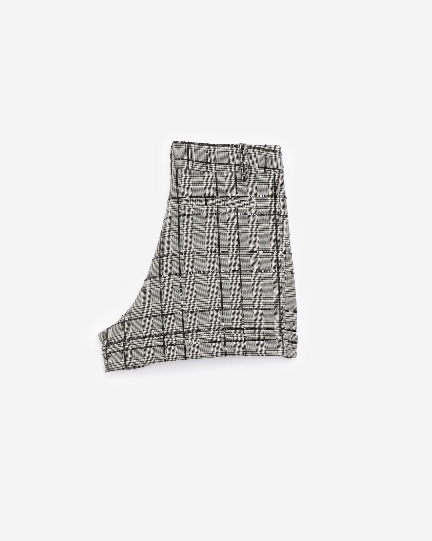 Grey and black check shorts with rhinestones, GREY BLACK, hi-res image number null