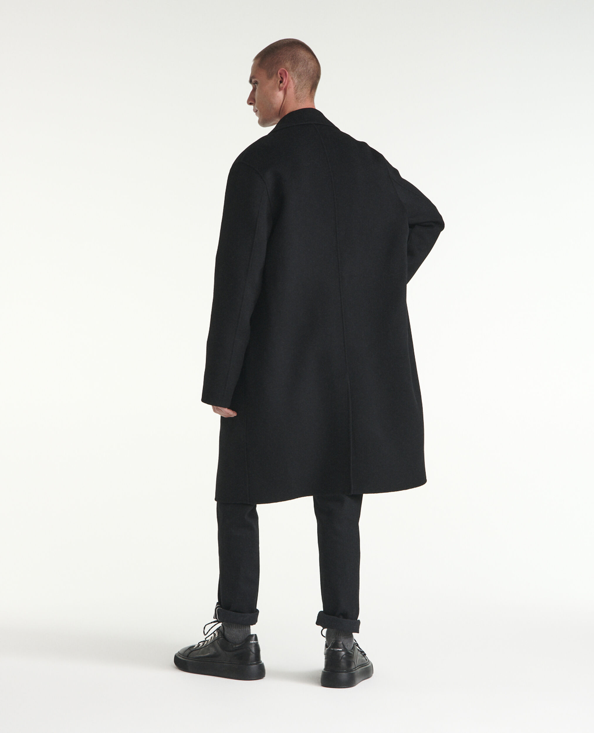 Abrigo negro lana doble cara, BLACK, hi-res image number null