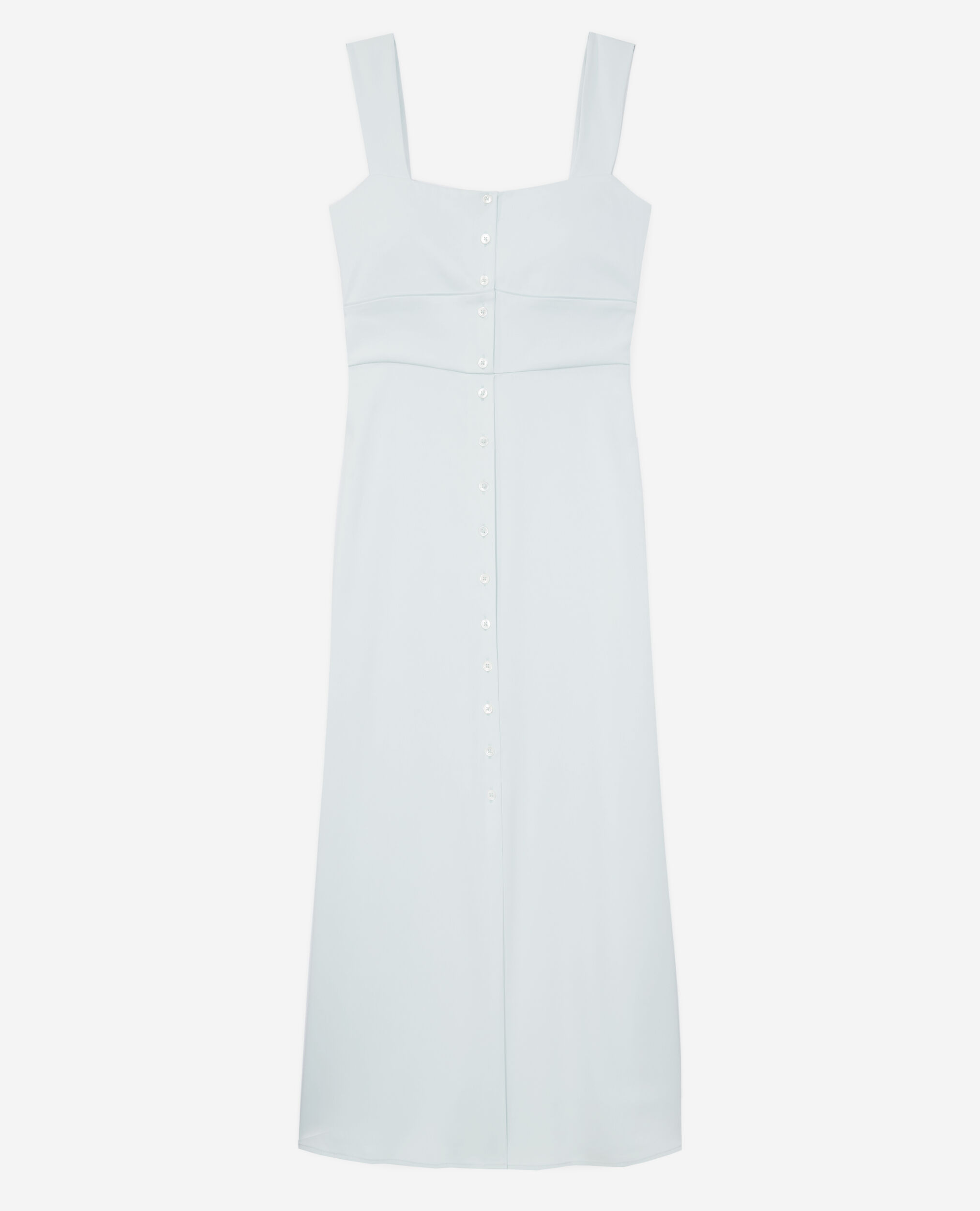 Long light green dress with buttoning, GREEN WATER, hi-res image number null