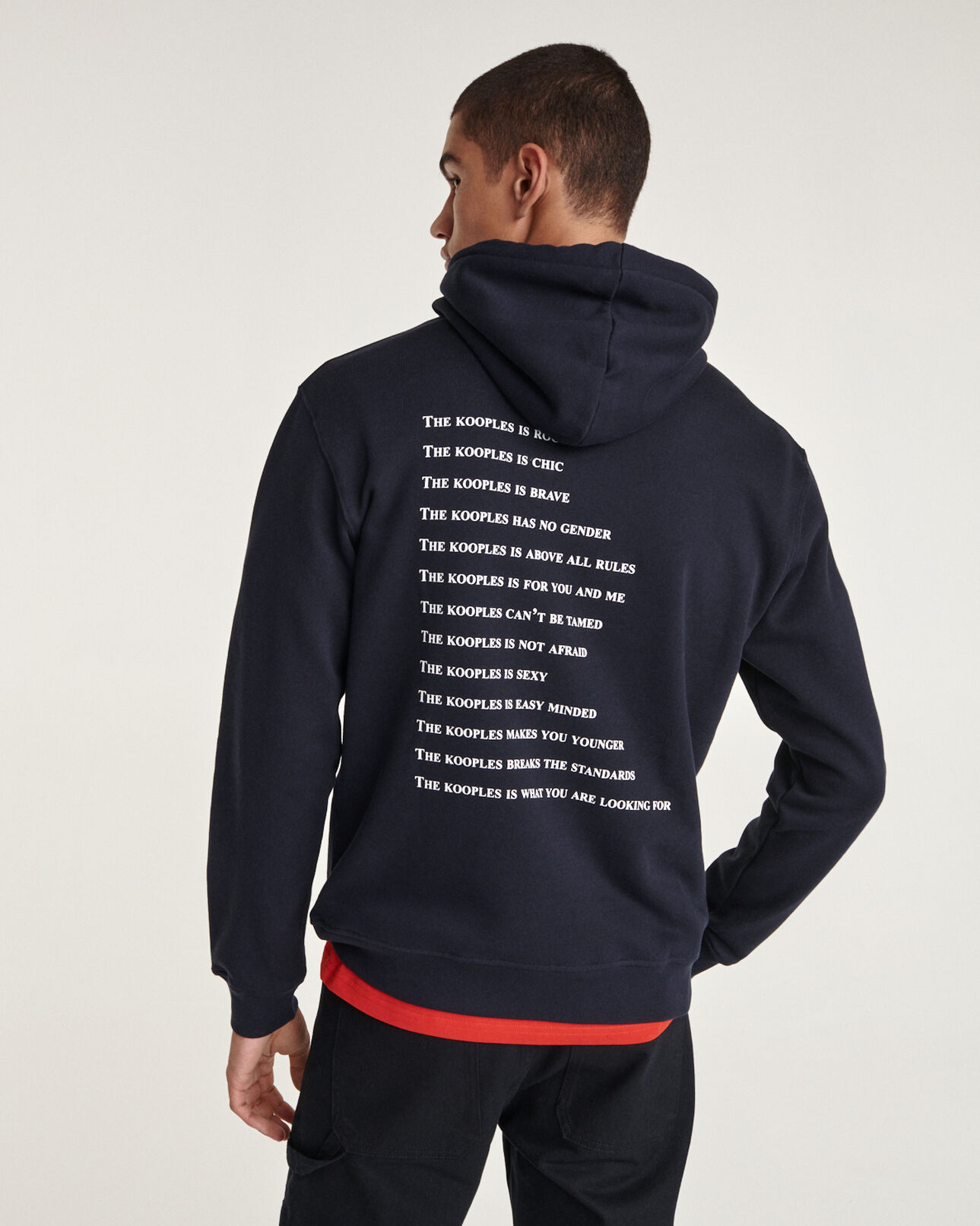 The Kooples HOMME NAVY sweat marine sérigraphie what is