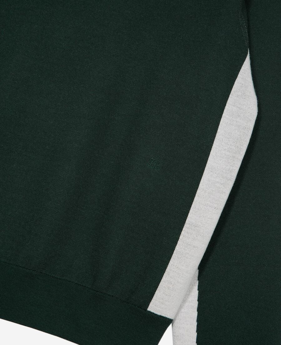 The Kooples HERREN GREY / GREEN pullover mit farbkontrasten dunkelgr&uuml;n