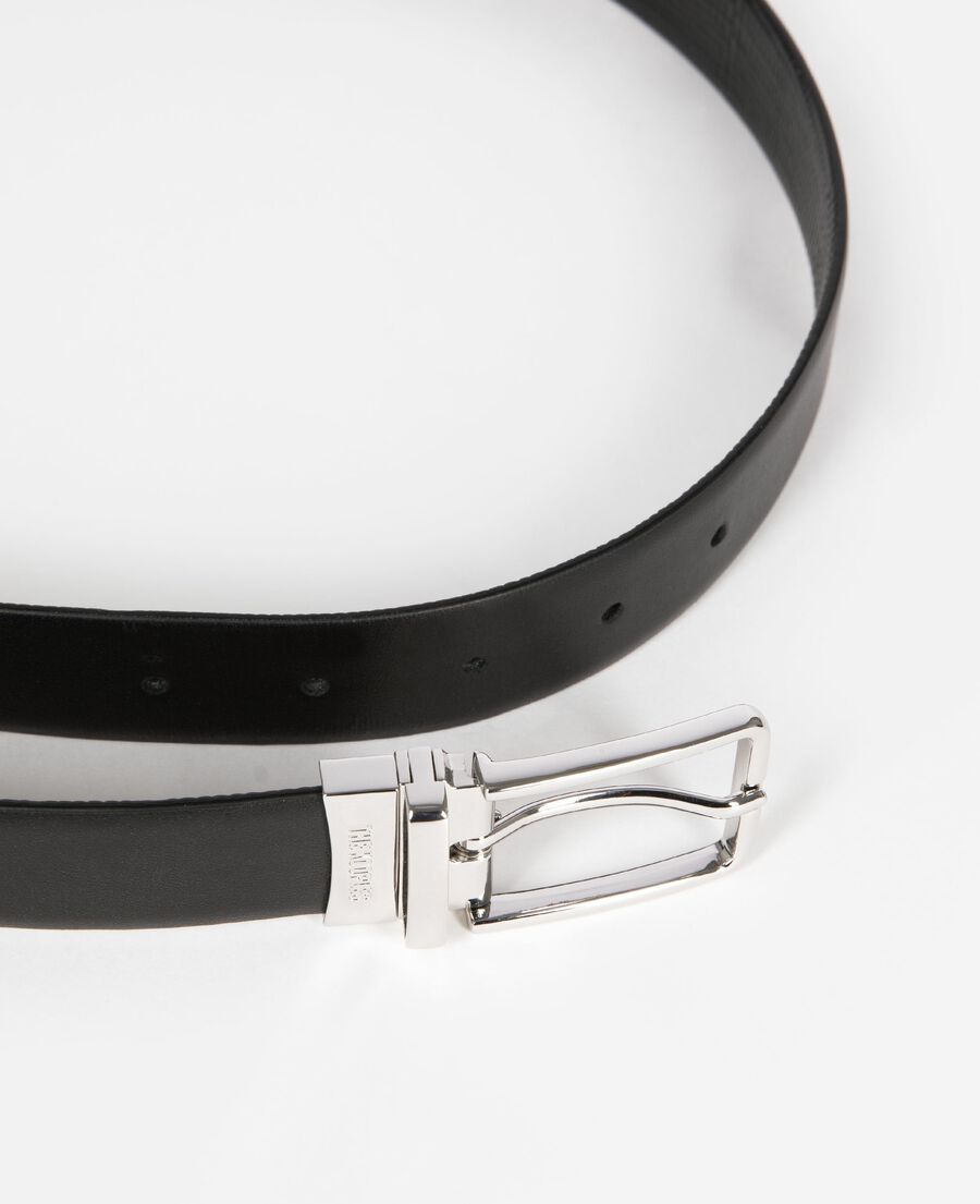 The Kooples HERREN BLACK wendegürtel aus schwarzem leder