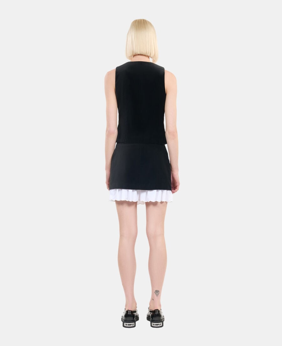The Kooples FEMME BLACK top en velours noir
