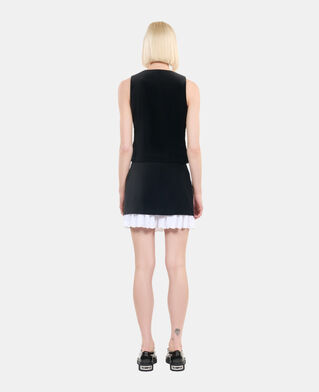 The Kooples FEMME BLACK top en velours noir
