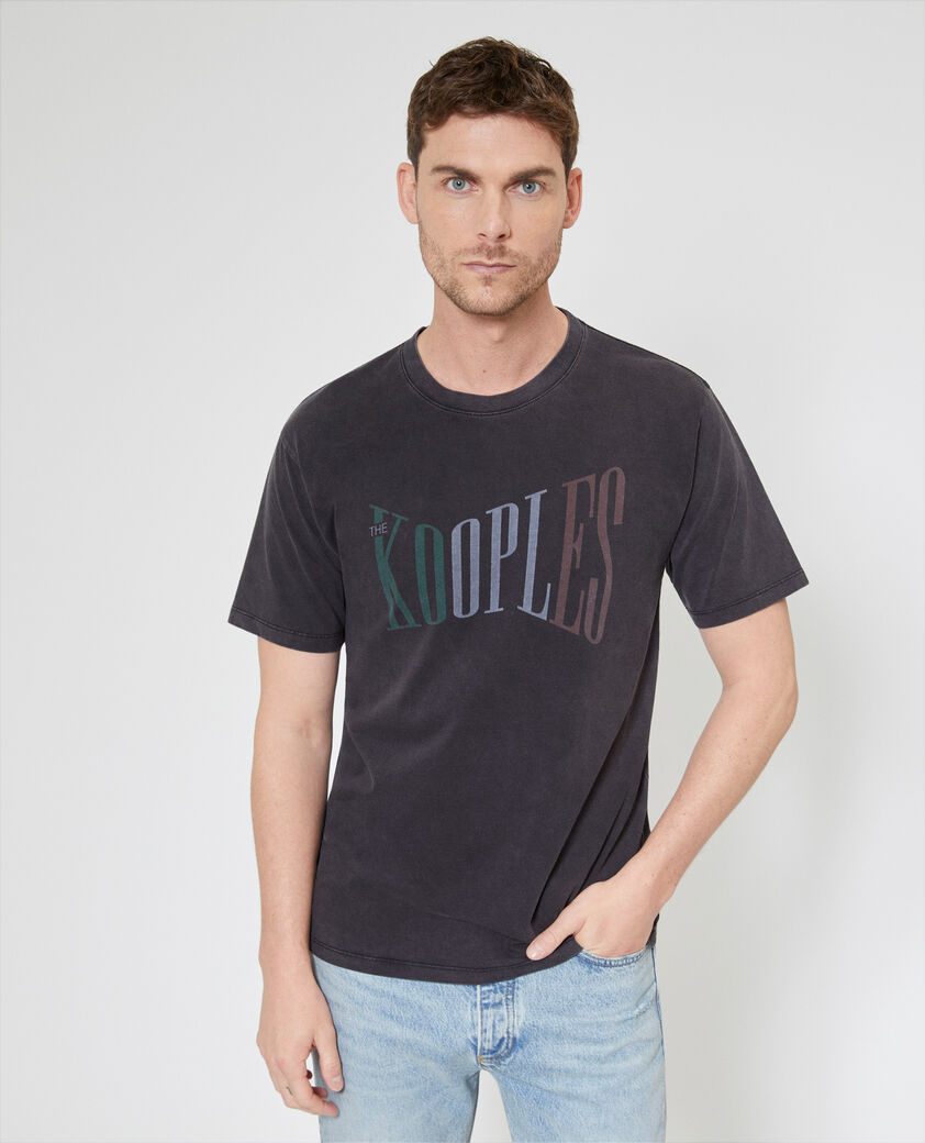 The Kooples H BLACK WASHED the kooples black t-shirt with faded screen print