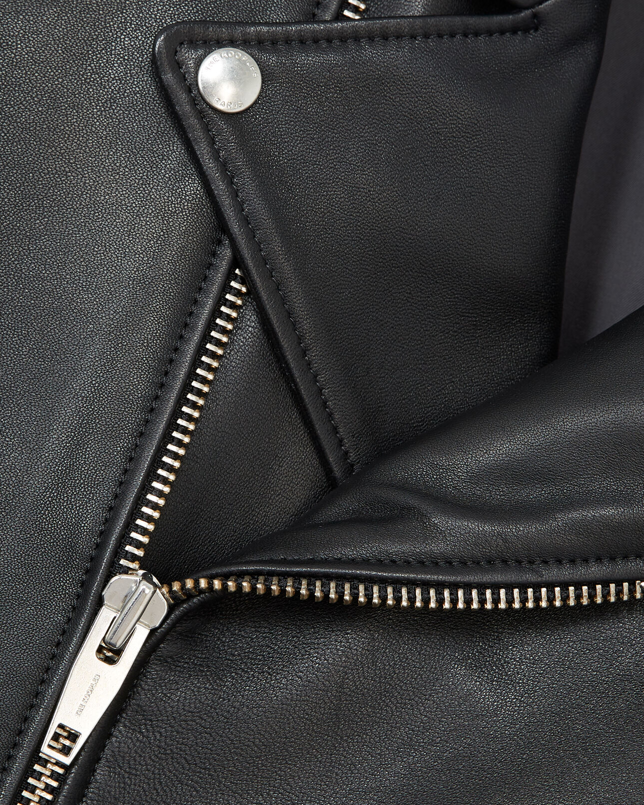 The Kooples HOMME BLACK blouson en cuir avec col amovible